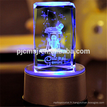 Cristal Laser 3D des Gémeaux, Douze Constellations, pour des cadeaux d&#39;anniversaire ou Souvenir